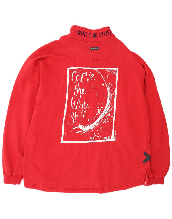 WHITE STUFF Muški džemperi XL slobodnog kroja s izrezom i patentnim zatvaračem, crveni