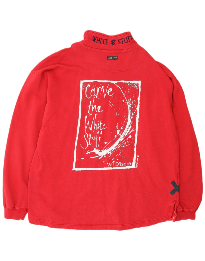 WHITE STUFF Muški džemperi XL slobodnog kroja s izrezom i patentnim zatvaračem, crveni