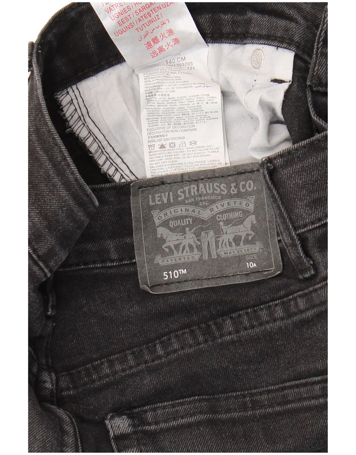 LEVI'S Boys 510 uske traperice 9-10 godina W26 L27 crni pamuk