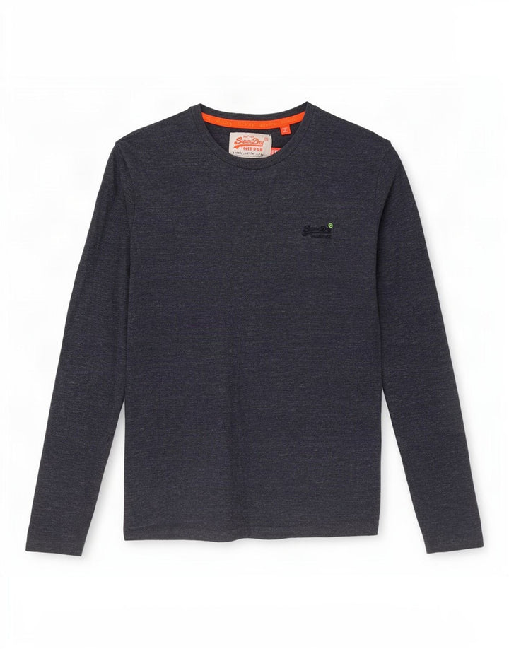 Superdry muška majica s dugim rukavima, mali tamnoplavi flekasti pamuk