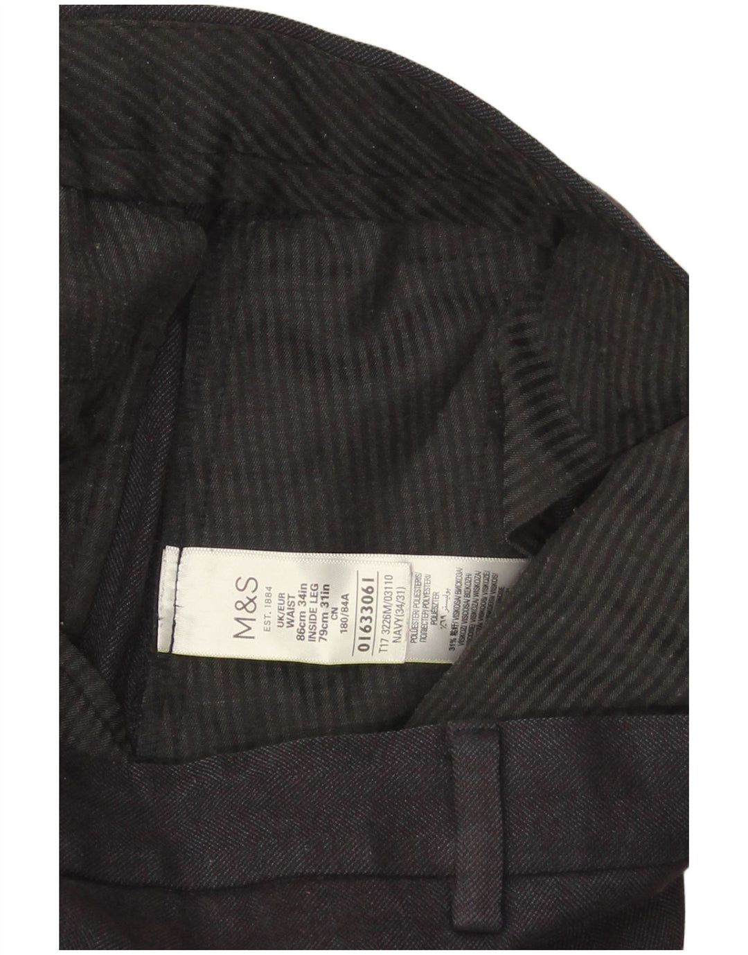 Marks & Spencer muške ležerne hlače regularnog kroja W34 L31 tamnoplave