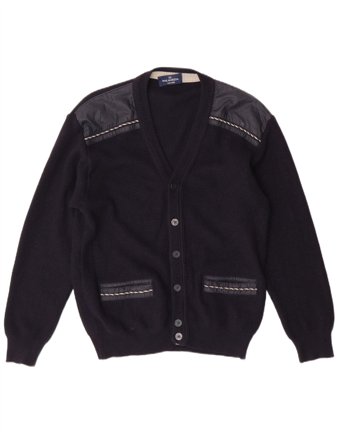 Malagrida ženski kardigan pulover UK 14 Srednje tamnoplava vuna