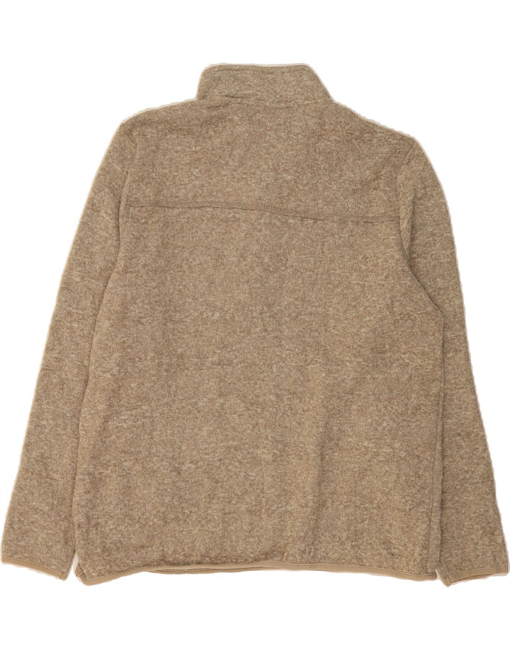 EDDIE BAUER Mens Zip Neck Sweatshirt Jumper 2XL Beige Polyester Vintage Eddie Bauer and Second-Hand Eddie Bauer from Messina Hembry 