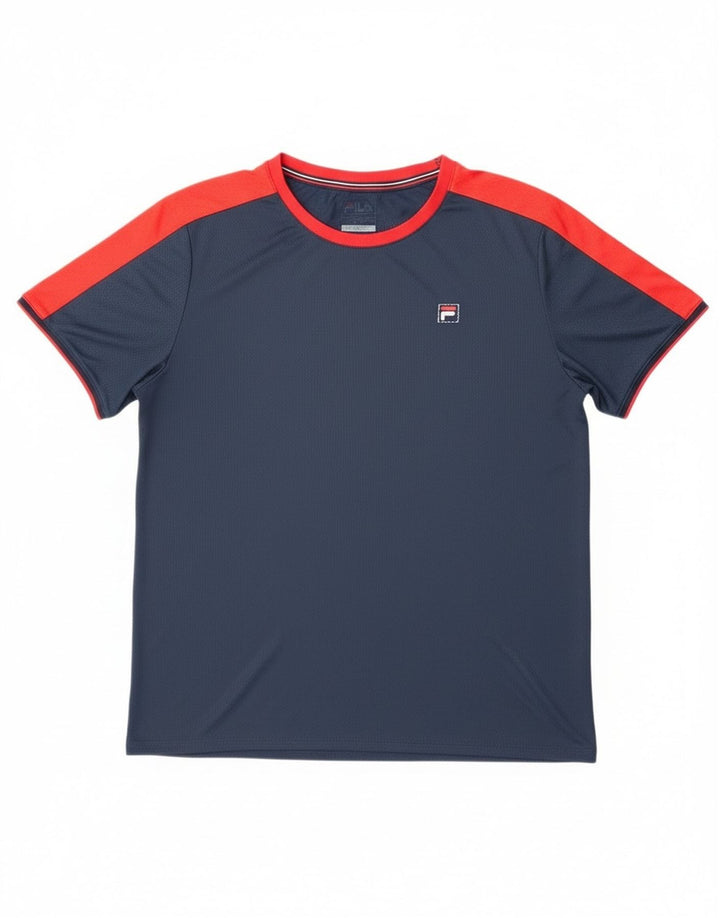 Fila muška majica kratkih rukava 2XL tamnoplavi poliester u boji