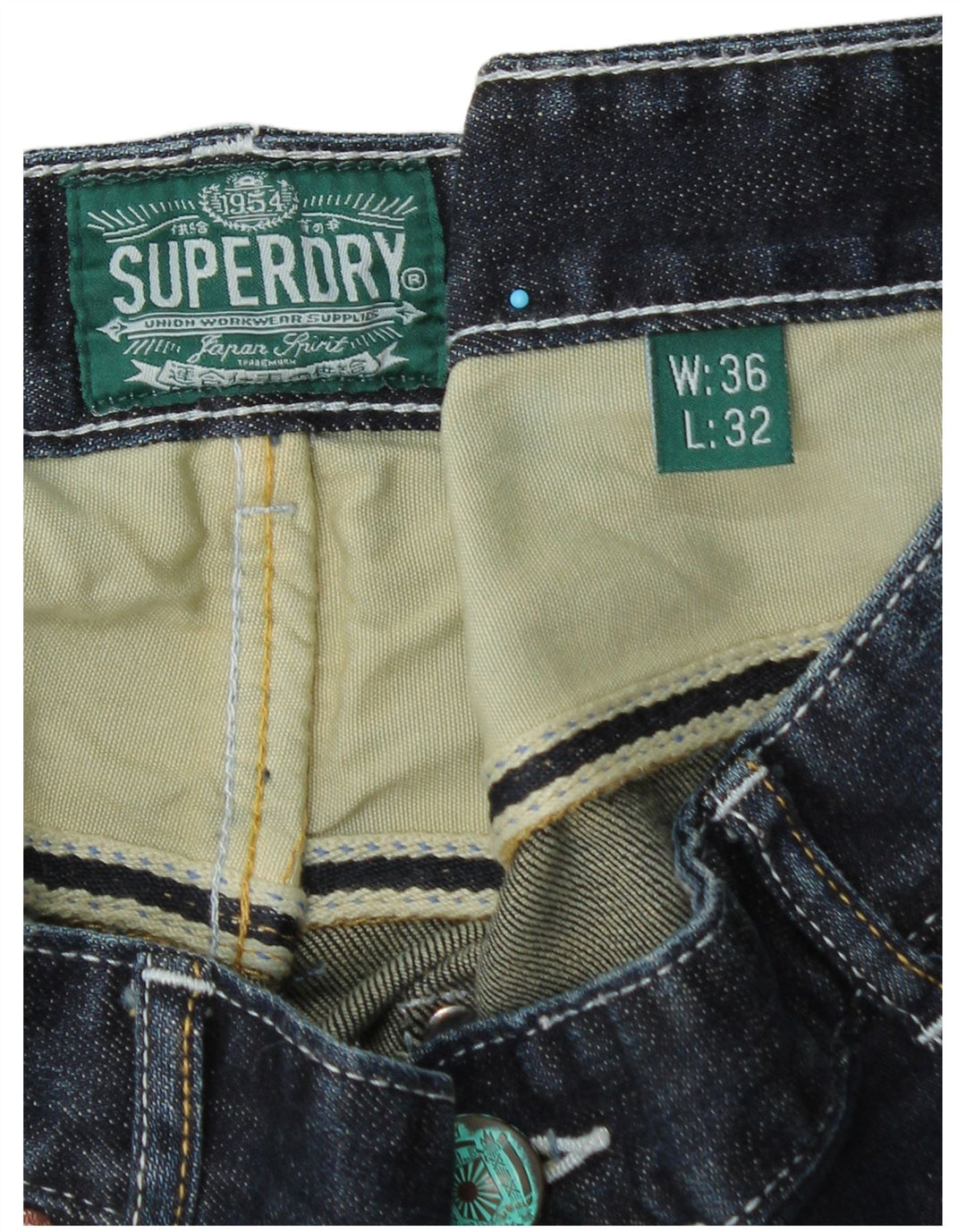 Superdry muške ravne traperice W36 L32 plavi pamuk