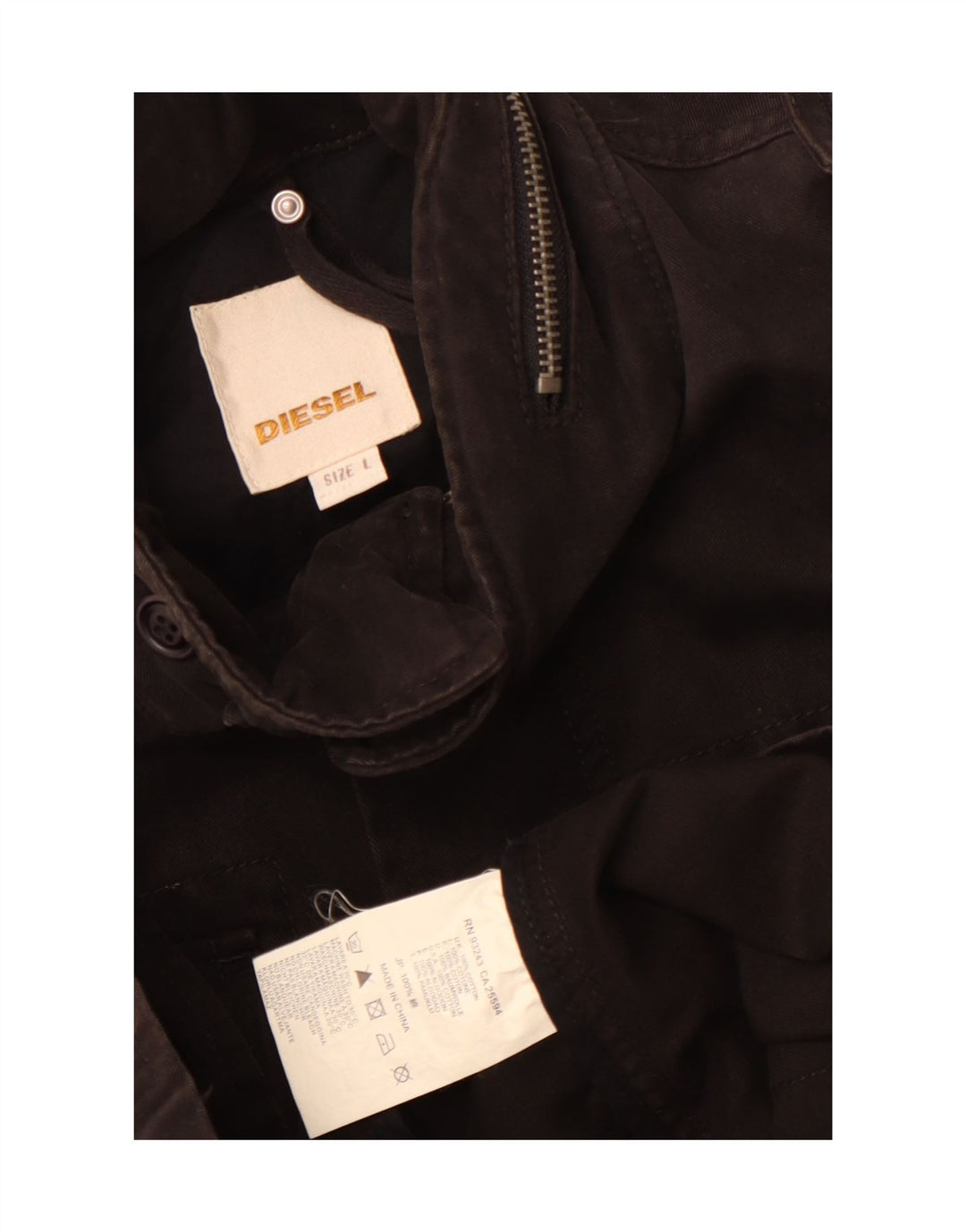 Diesel muška vojna jakna UK 40 Large Black Cotton