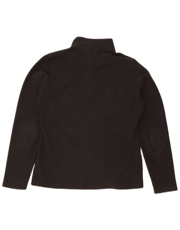 The North Face Womens Zip Neck Fleece Jumper UK 16 Large Black Polyester