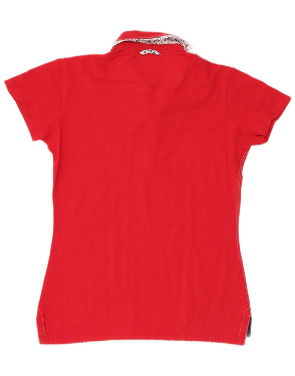 Kappa Womens Polo Shirt UK 14 Large Red Cotton