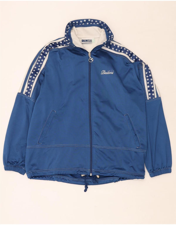DIADORA Ženska prevelika gornja jakna trenirke UK 12 Srednje plava cvjetna