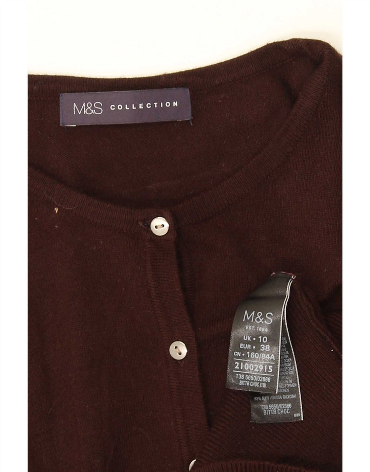 Marks & Spencer ženski kardigan pulover UK 10 Mala smeđa viskoza