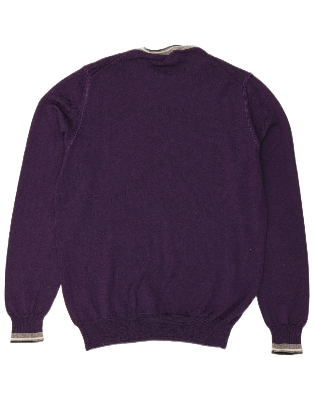 TRUSSARDI JEANS Mens Crew Neck Jumper Sweater Medium Purple Wool