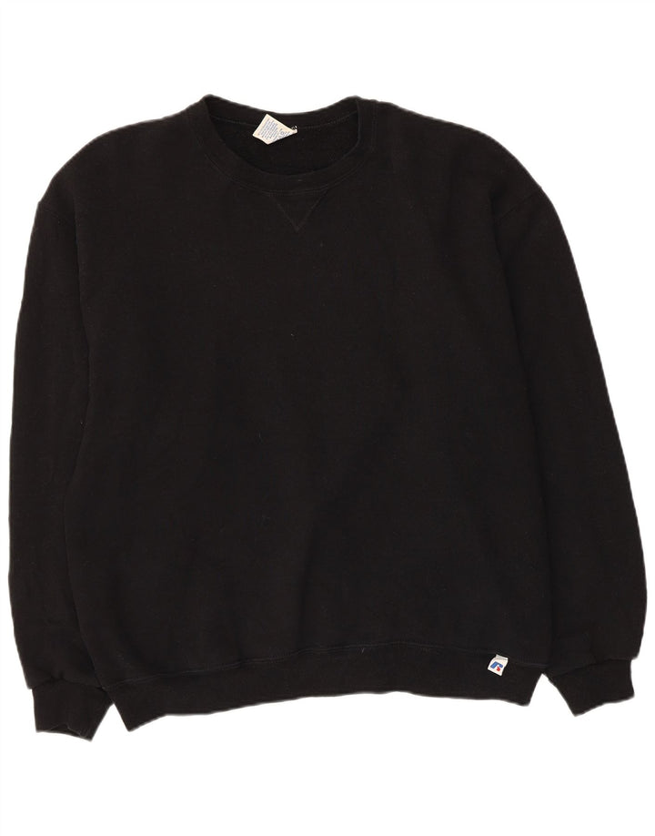 Russell atletska ženska majica s kratkim rukavima UK 16 Veliki crni pamuk