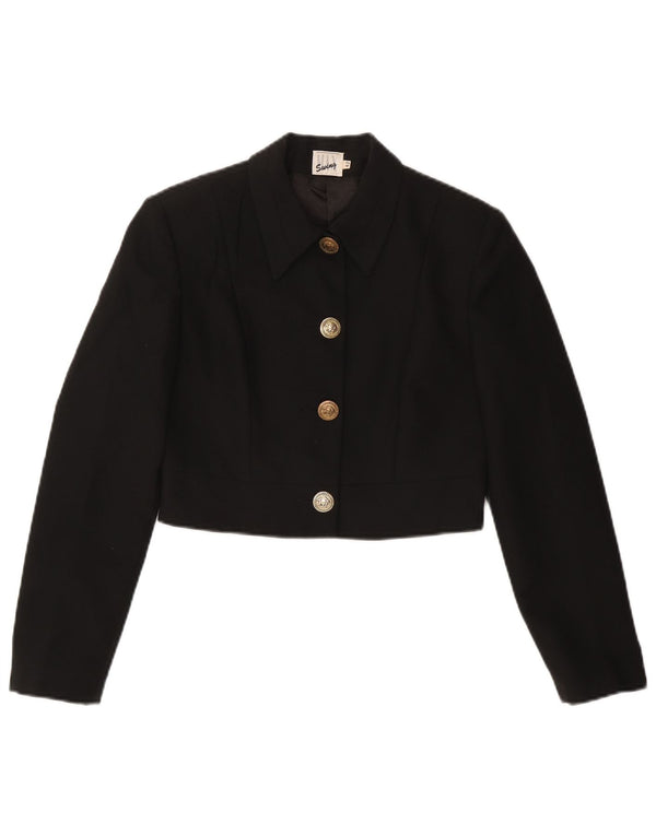 VINTAGE Ženska bolero jakna IT 42 Srednja crna viskoza