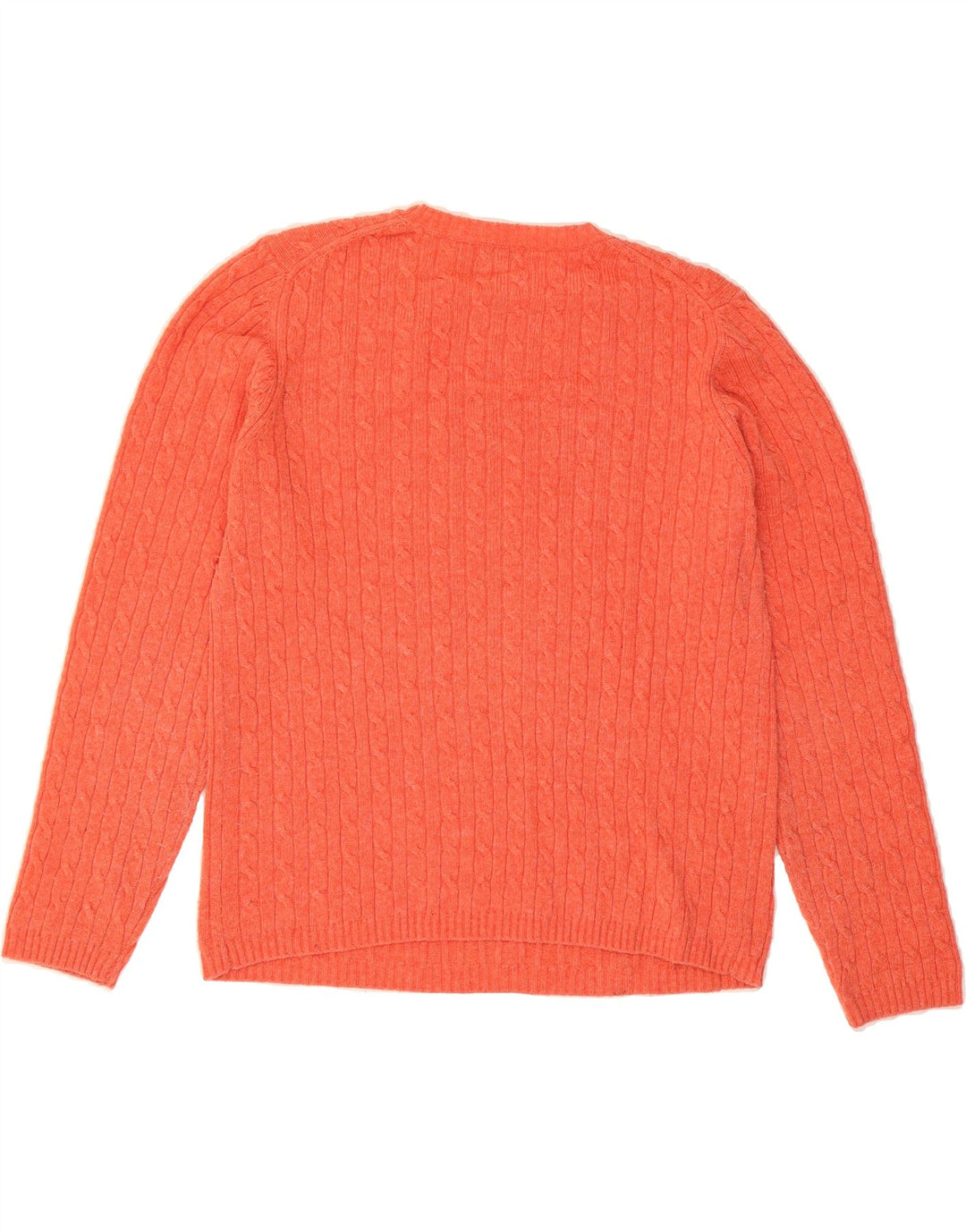 L.L.BEAN Womens Crew Neck Jumper Sweater UK 14 Medium Orange Wool Vintage L.L.Bean and Second-Hand L.L.Bean from Messina Hembry 