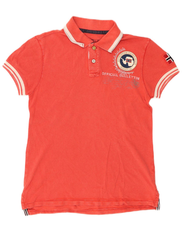 NAPAPIJRI Muška polo majica Geographic Graphic Mala crvena pamuk