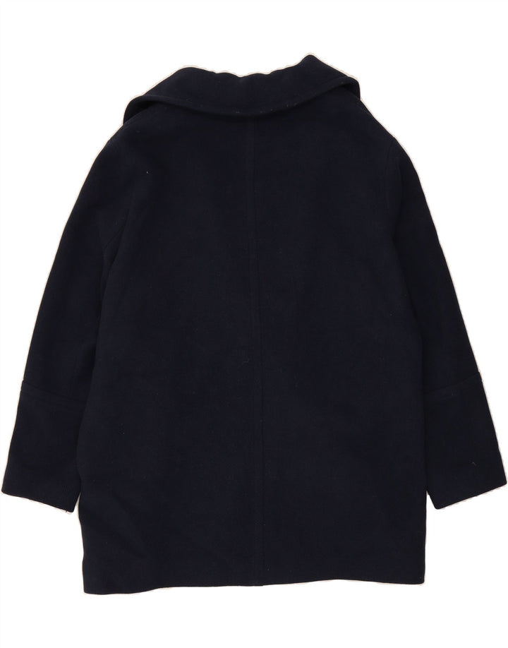 MARKS & SPENCER Womens Double Breasted Coat UK 22 3XL Navy Blue Polyester Vintage Marks & Spencer and Second-Hand Marks & Spencer from Messina Hembry 