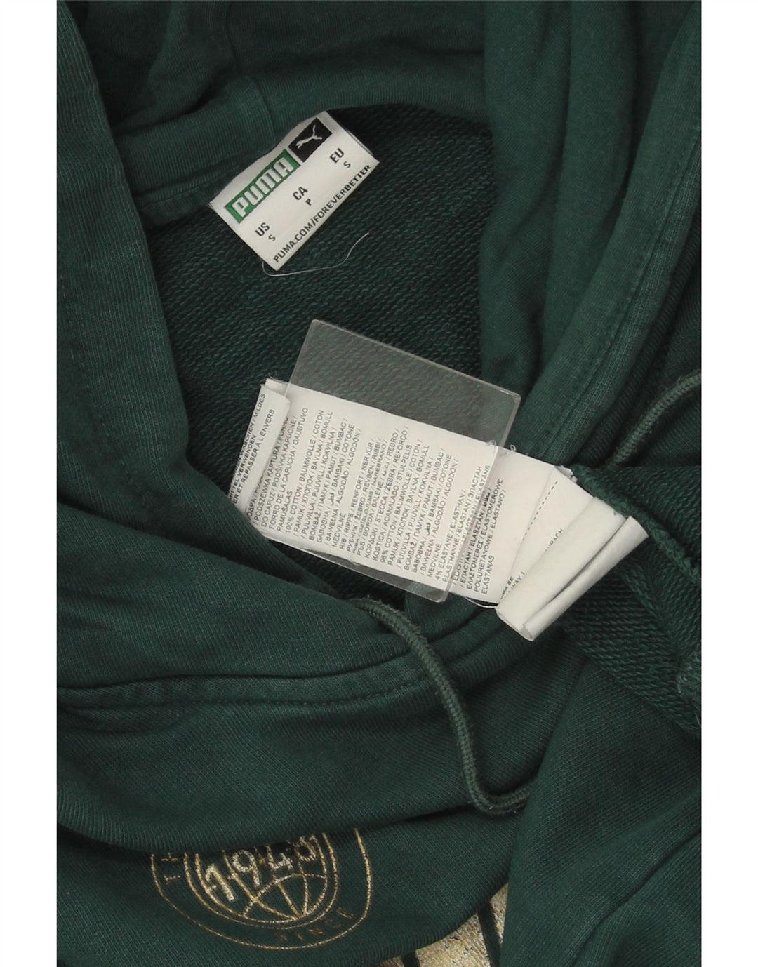 PUMA muška majica s kapuljačom s kapuljačom, mali zeleni pamuk