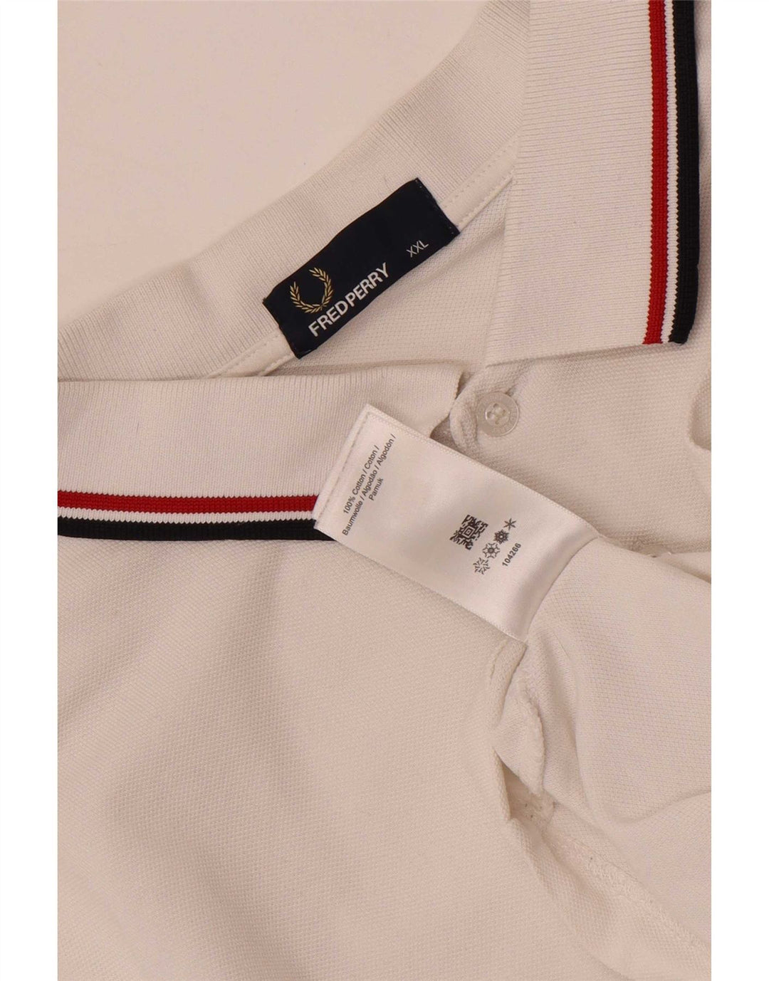 Fred Perry muška polo majica 2XL bijeli pamuk na pruge
