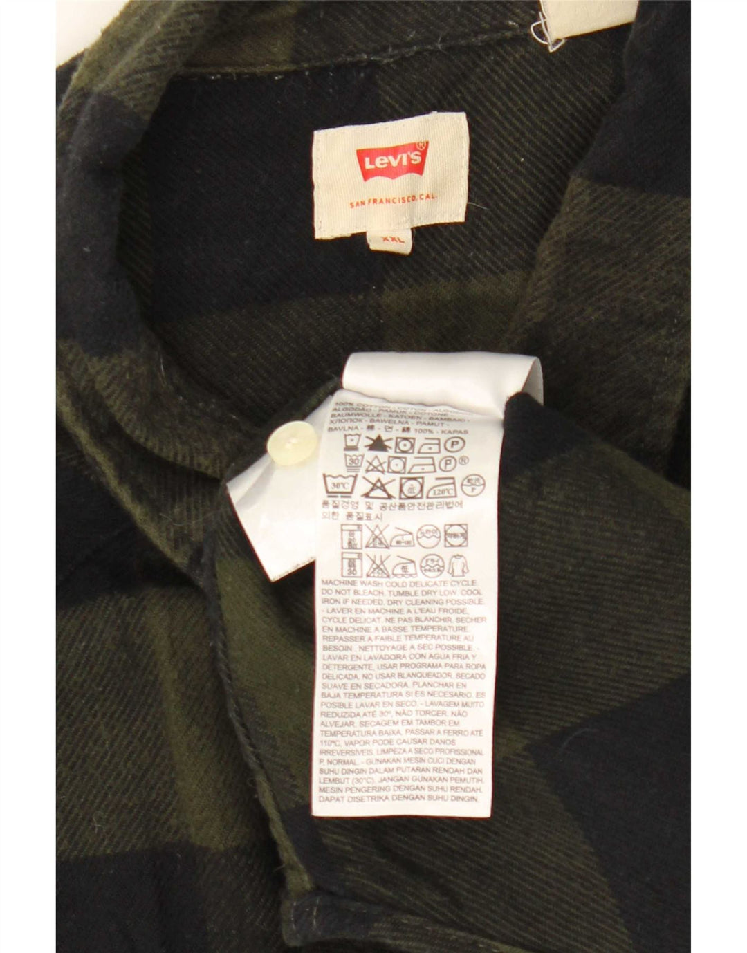Levi's muška flanelska košulja 2XL kaki karirani pamuk