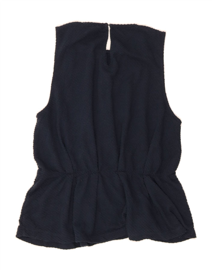 J. CREW Womens Sleeveless Blouse Top UK 14 Medium Navy Blue Cotton Vintage J. Crew and Second-Hand J. Crew from Messina Hembry 
