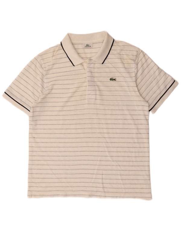 Lacoste muška polo majica veličina 5 Large bijela s prugama od pamuka
