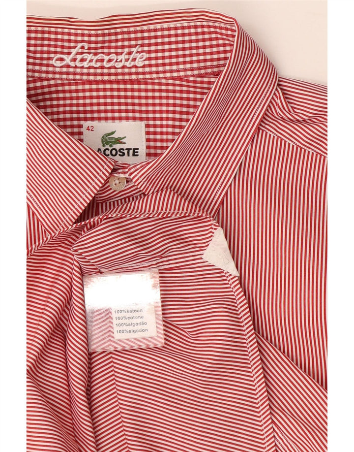 Lacoste muška košulja veličine 42, pamuk s velikim crvenim prugama