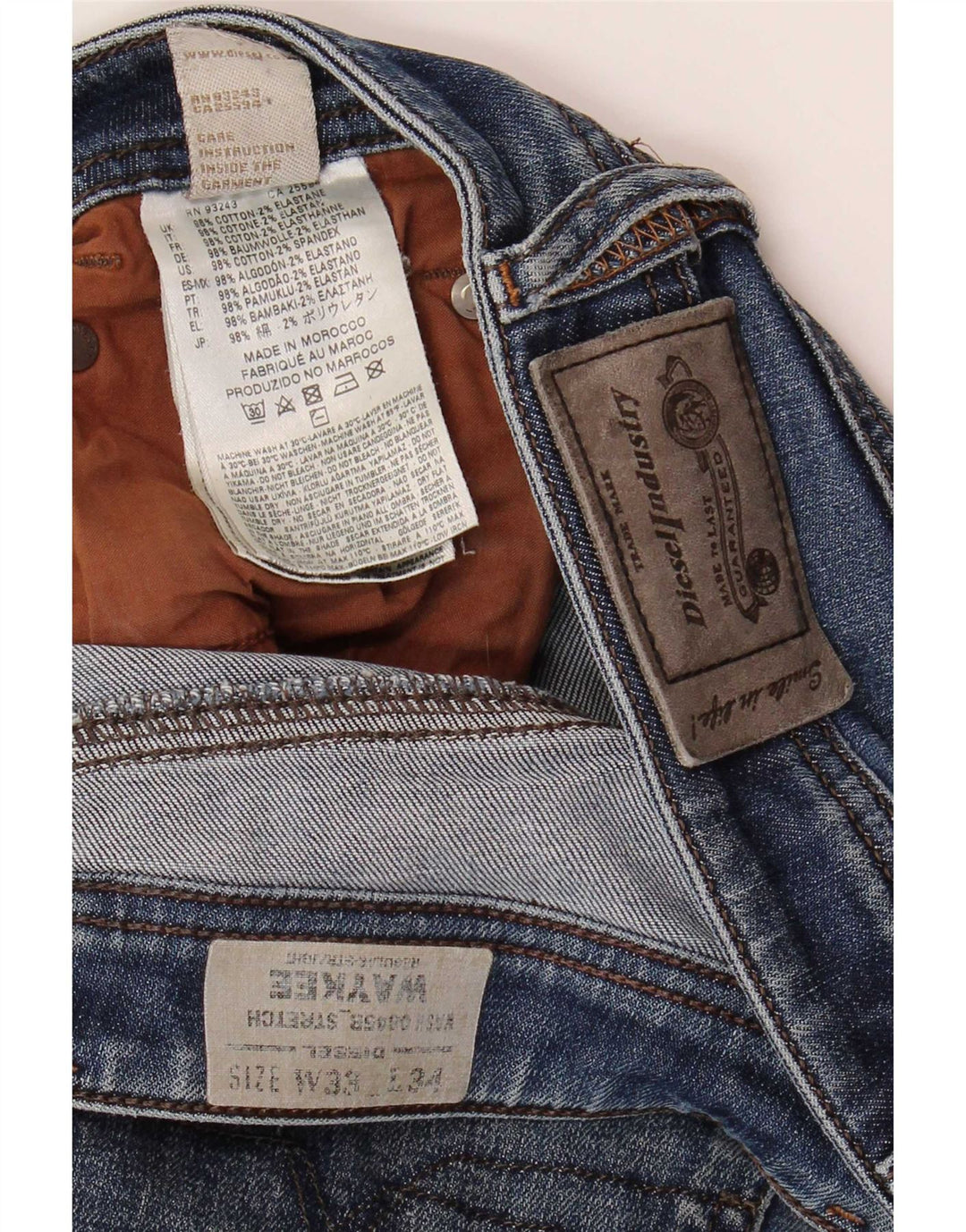Diesel Mens Waykee Regular Straight Jeans W33 L34 Plavi pamuk