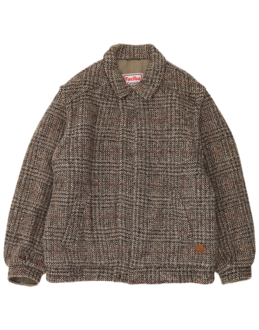 Faciba muška bomber jakna IT 50 Large Grey Check Wool