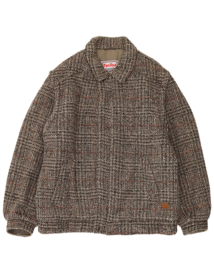 Faciba muška bomber jakna IT 50 Large Grey Check Wool