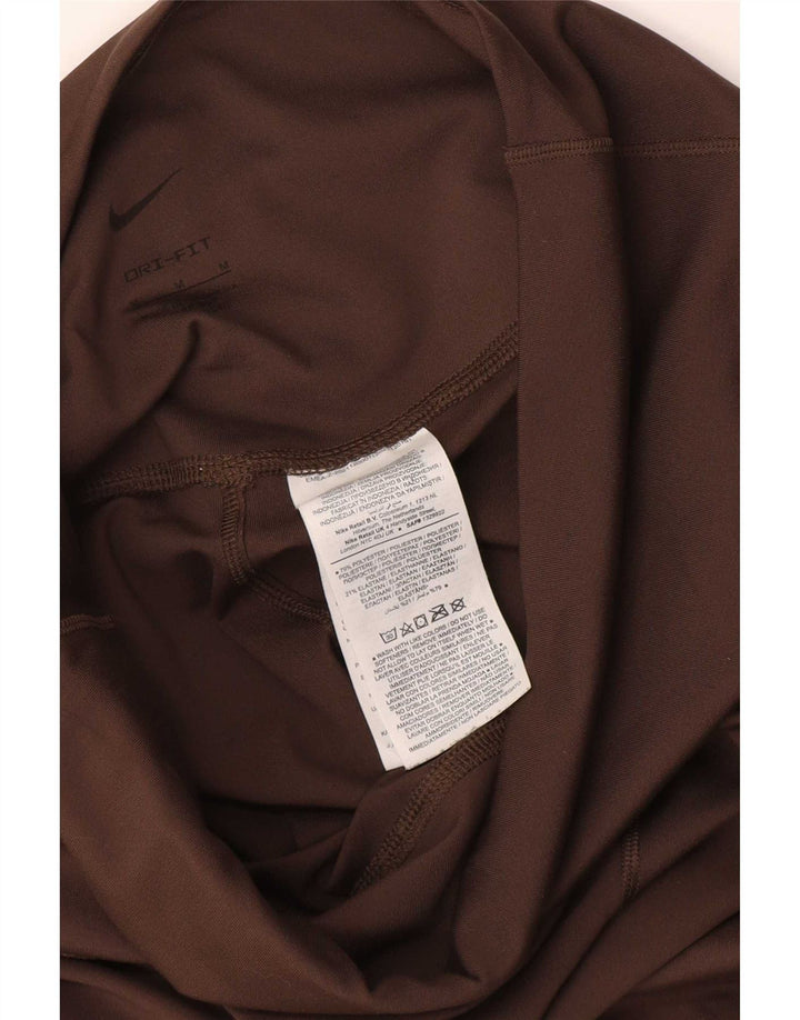 Nike Ženske Dri Fit Leggings UK 12 Medium Brown Polyester