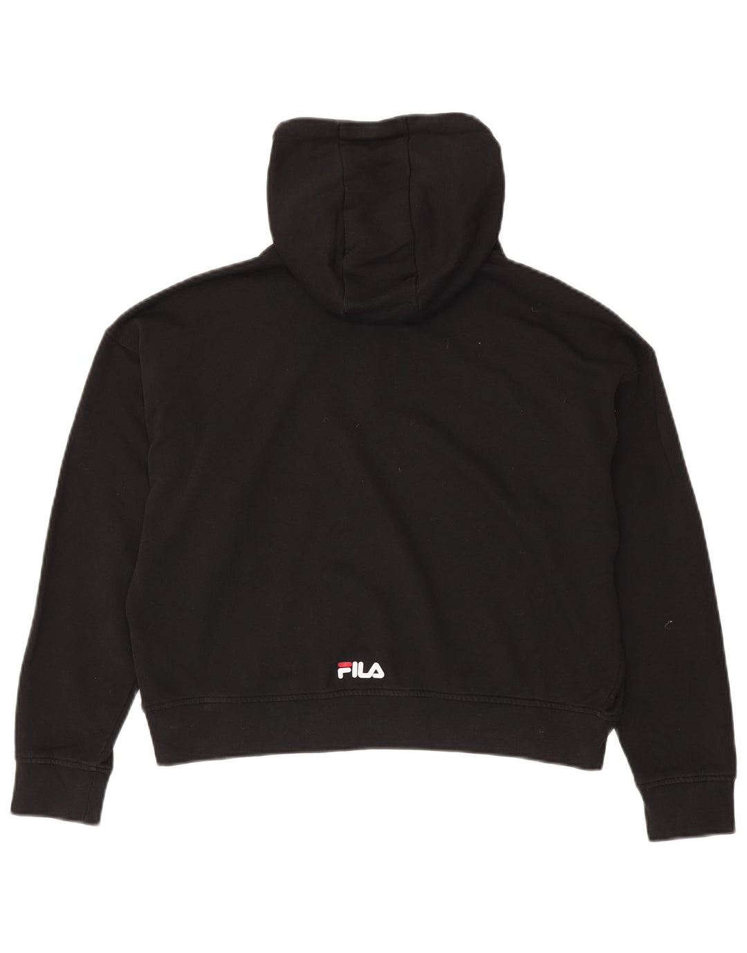 FILA Ženska prekomjerna skraćena majica s kapuljačom UK 6 XS crna