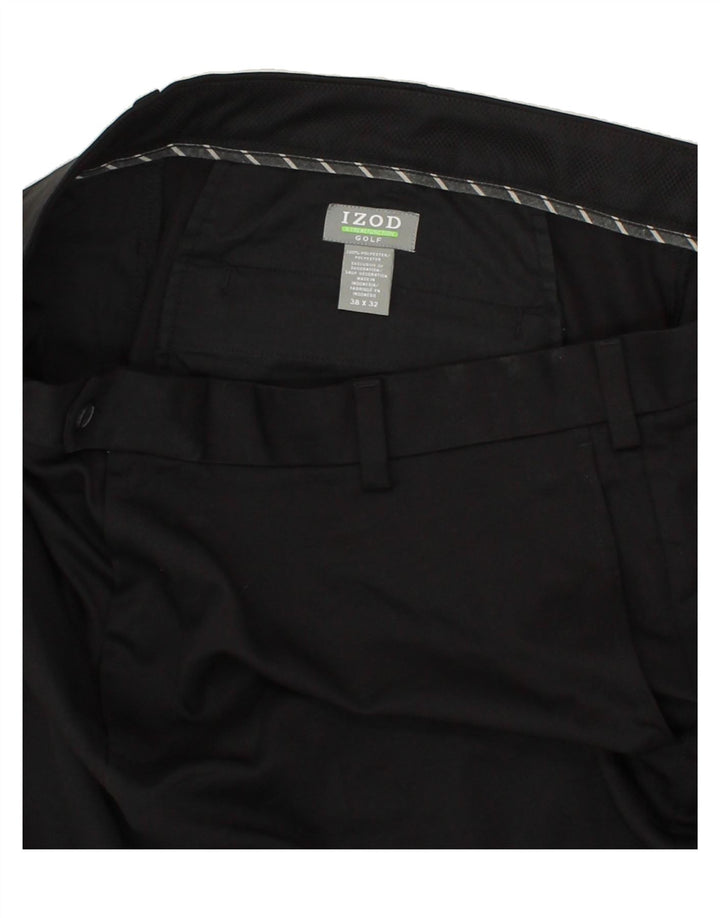 IZOD Mens Straight Chino Trousers W38 L32 Black Polyester Vintage Izod and Second-Hand Izod from Messina Hembry 