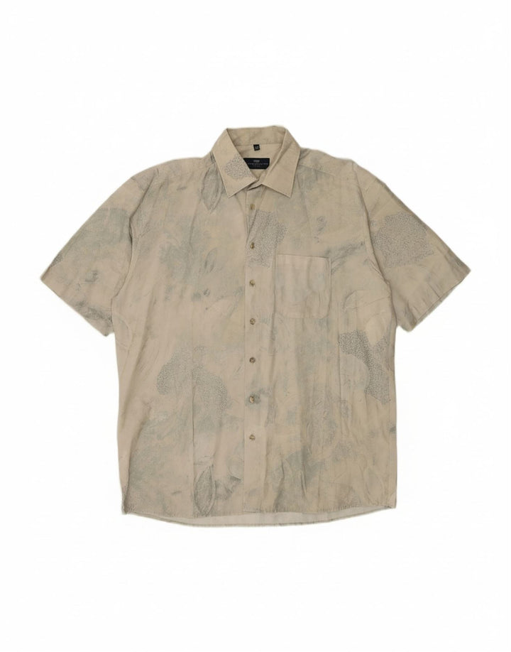 LORENZO CALVINO Mens Abstract Pattern Shirt Size 41/42 Large Grey
