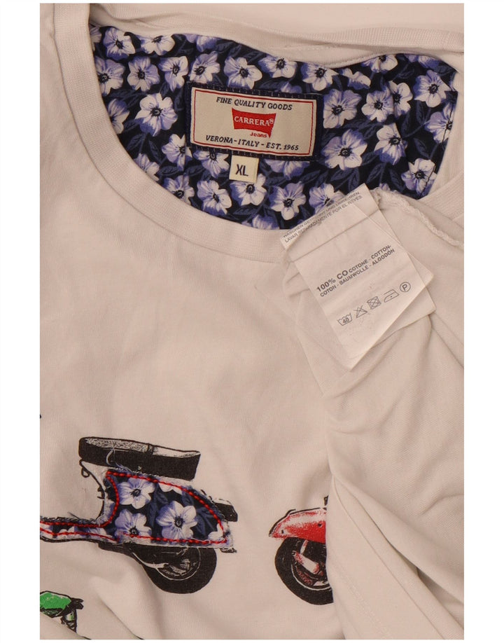 CARRERA Muška majica kratkih rukava s grafičkim motivima XL, bijeli pamuk