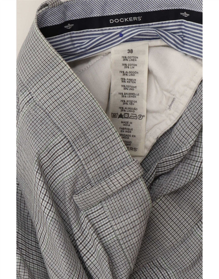 Dockers muške chino kratke hlače W38 XL sivi karirani pamuk
