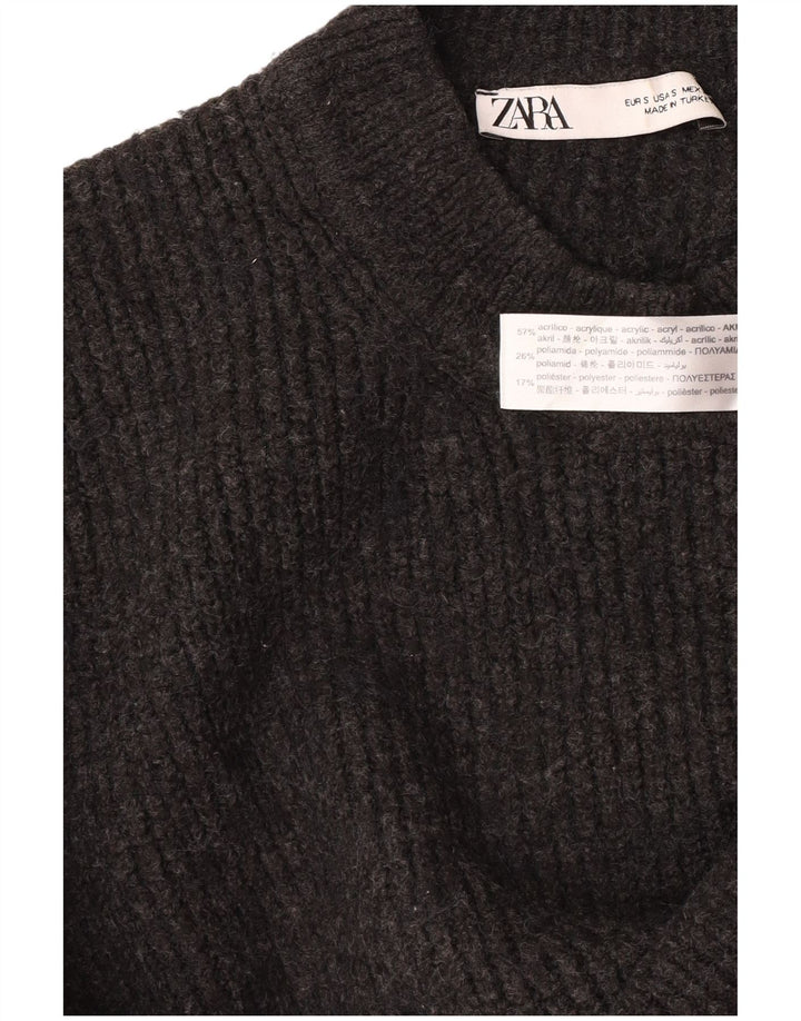Zara ženski kratki pulover s okruglim izrezom UK 10 Small Gray
