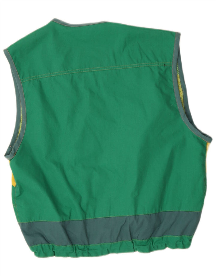 Master Mens Gilet UK 40 Large Green Colourblock Pamuk
