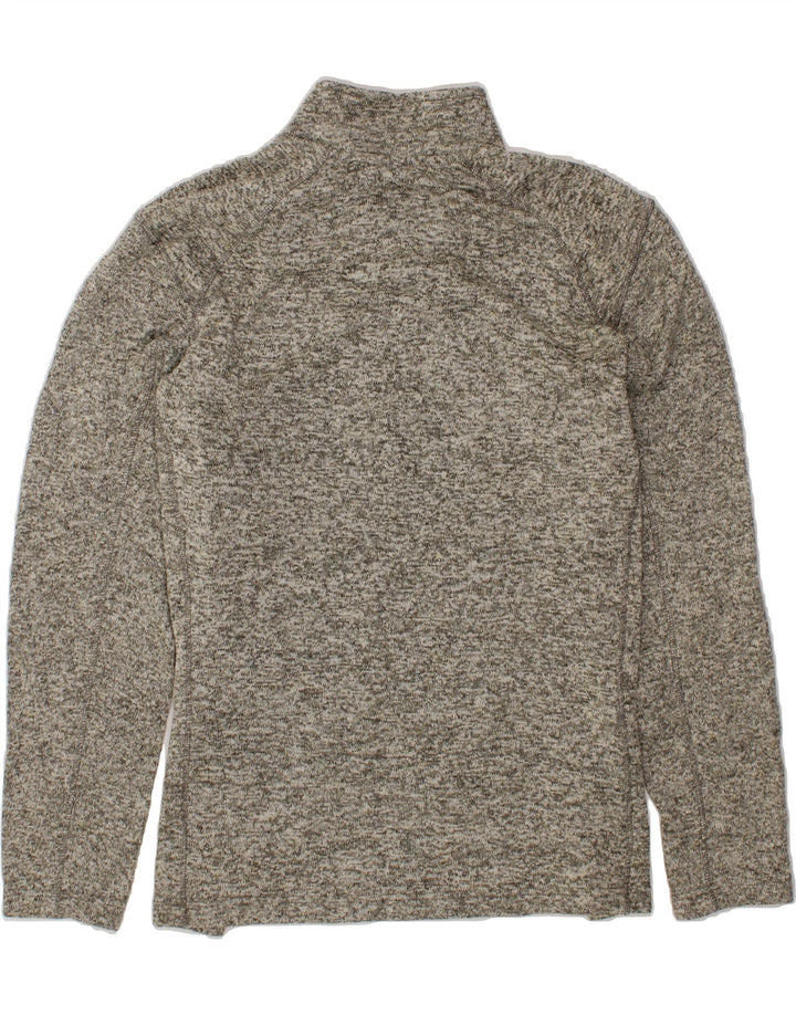 EDDIE BAUER Mens Zip Neck Sweatshirt Jumper XL Grey Flecked Polyester Vintage Eddie Bauer and Second-Hand Eddie Bauer from Messina Hembry 