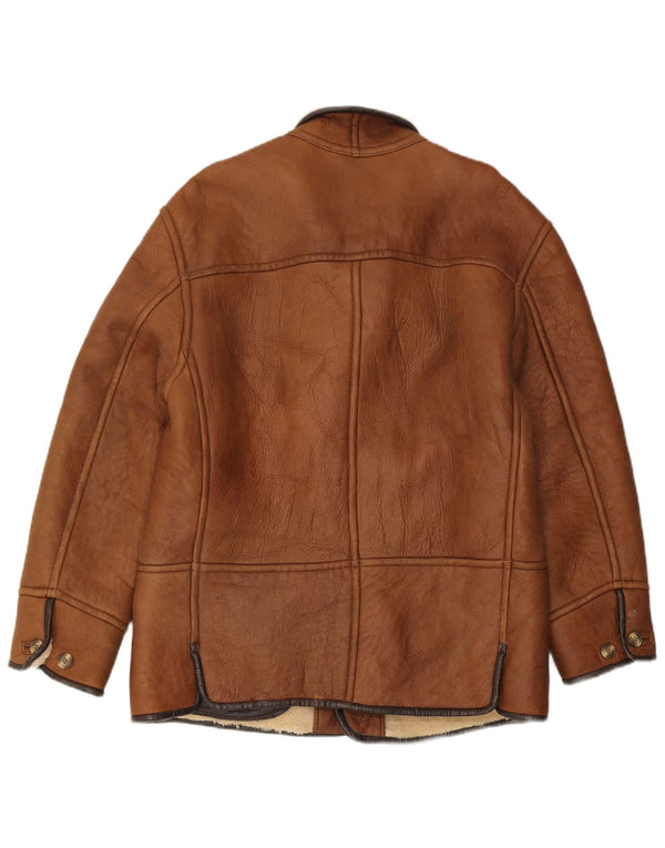 Aston muška šerpa kožna jakna UK 40 Large Brown