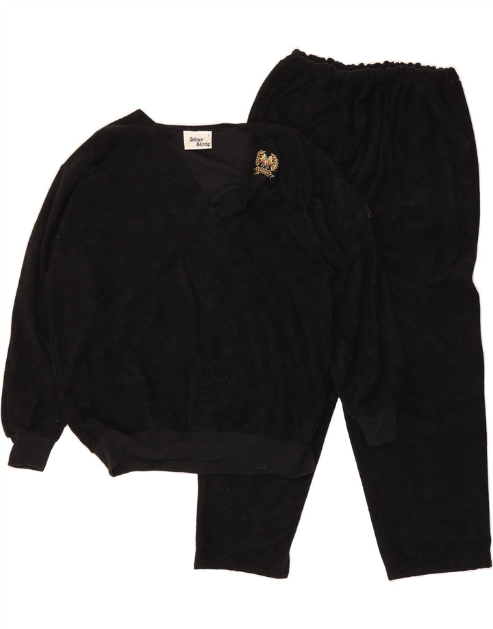 VINTAGE Womens Full Tracksuit UK 16 Large  Black Polyester Vintage Vintage and Second-Hand Vintage from Messina Hembry 