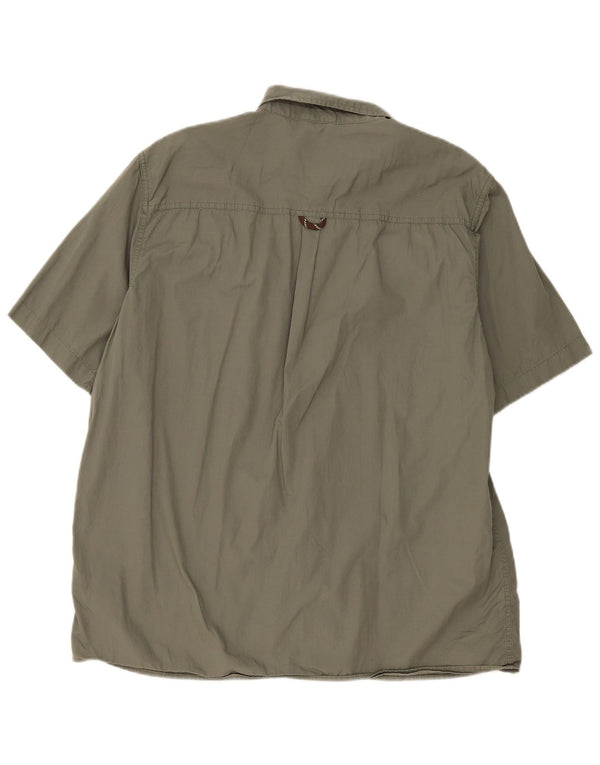Wrangler Mens Short Sleeve Shirt Large Khaki Cotton
