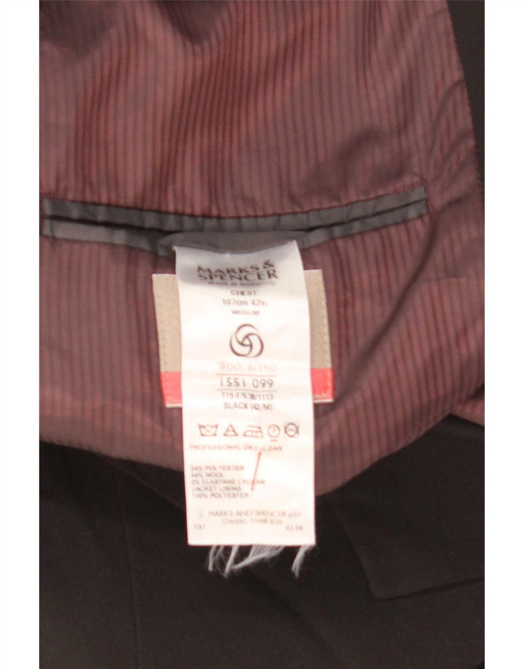 Marks & Spencer muška jakna sa 3 gumba UK 42 veliki crni poliester