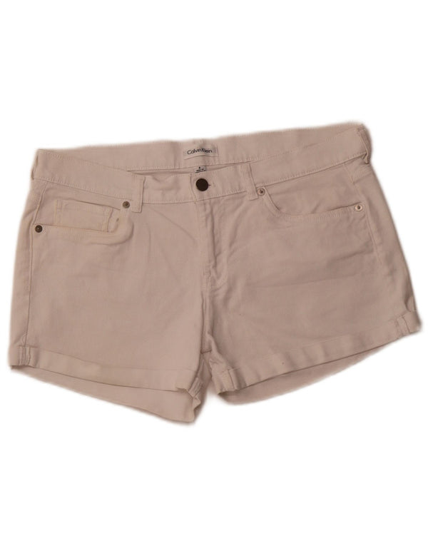 CALVIN KLEIN Ženske traper kratke hlače US 8 srednje W32 bijeli pamuk