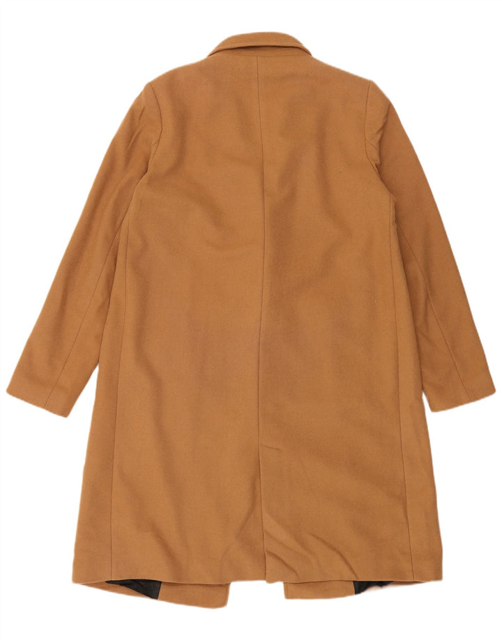 ZARA Womens Overcoat UK 16 Large Brown Cotton