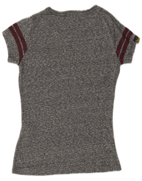 Superdry ženska majica kratkih rukava s grafičkim motivima UK 6 XS sivi flekasti poliester