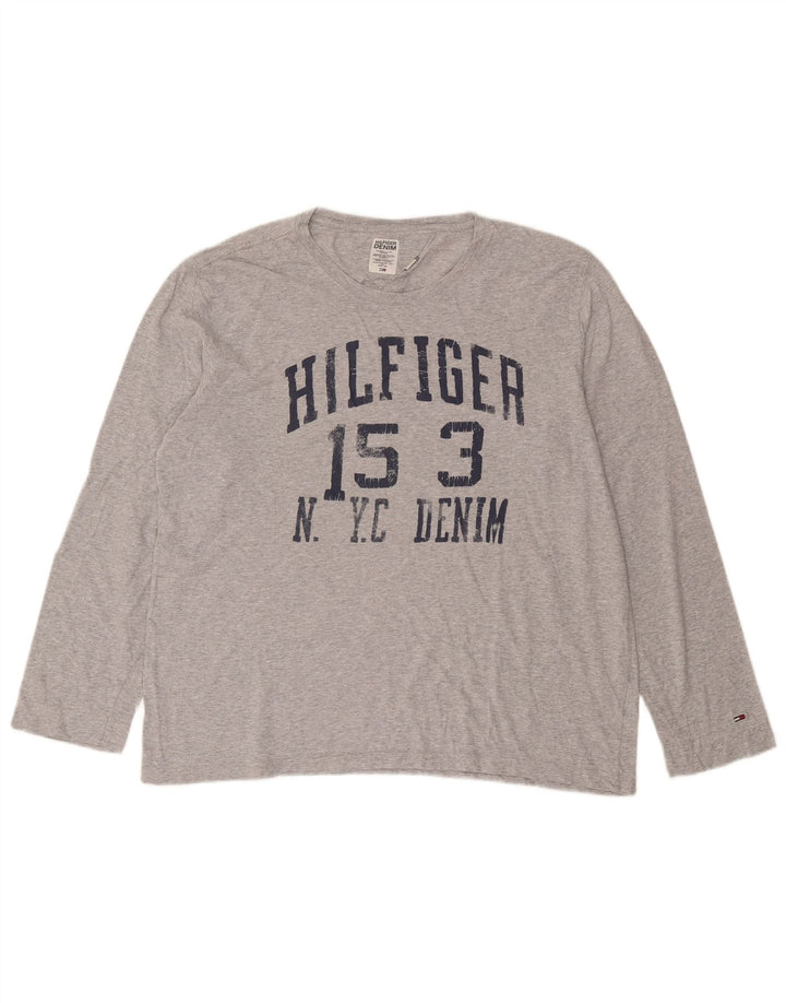 Tommy Hilfiger muška majica dugih rukava s grafikama XL, sivi pamuk
