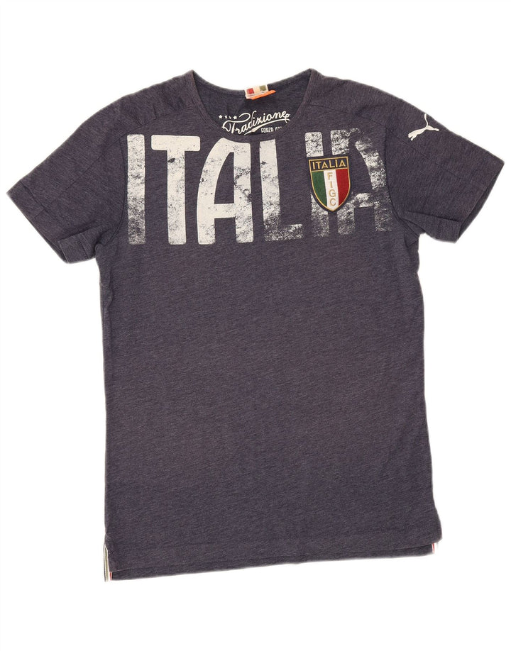 Puma Mens Italia Graphic T-Shirt Top Medium Navy Blue