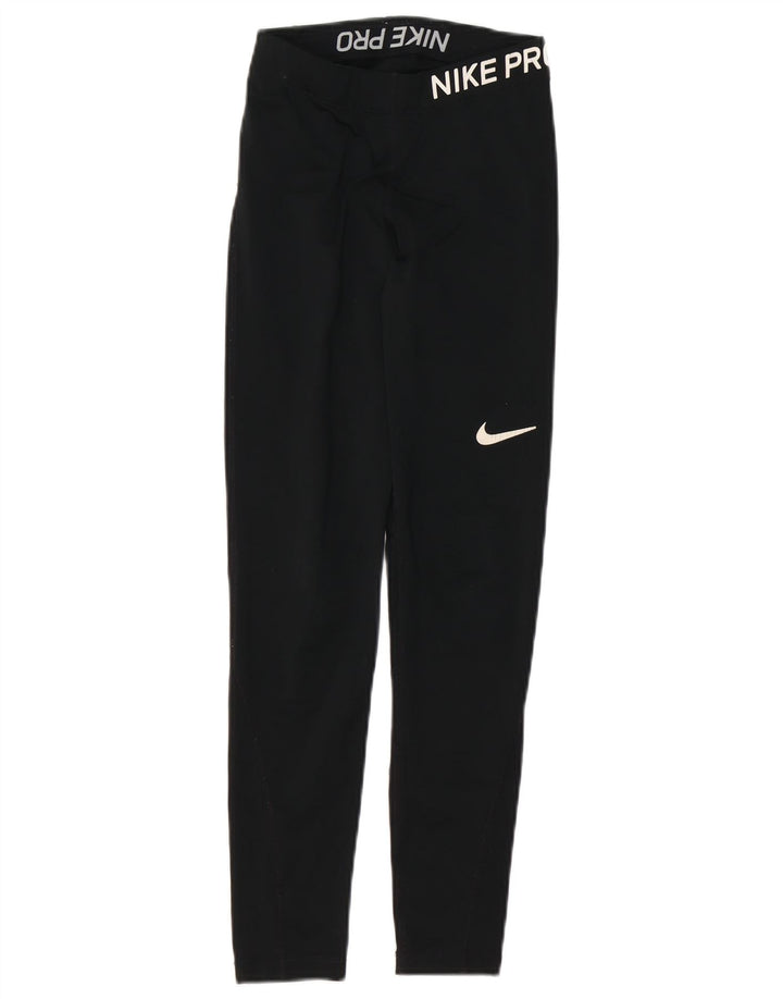 NIKE ženske Dri Fit grafičke tajice UK 4 XS crne