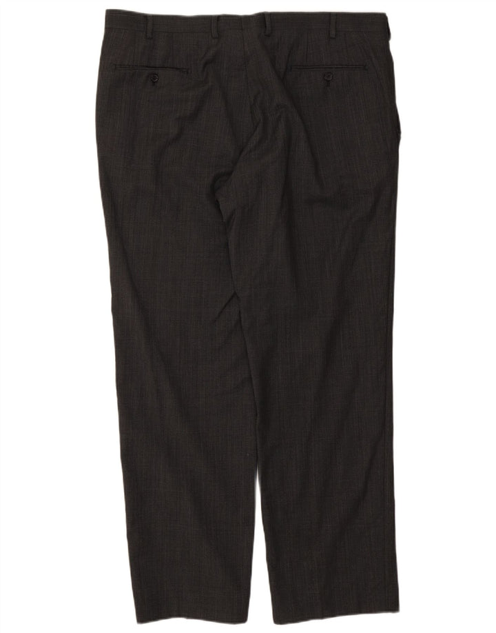 Marks & Spencer muške autograph hlače ravnog odijela W40 L31 sive karirane