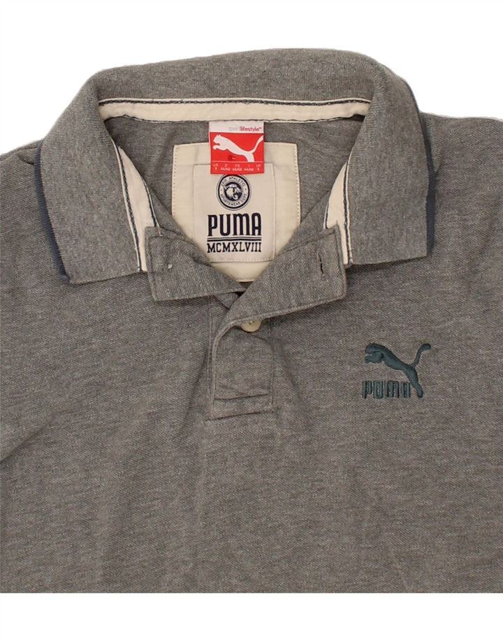 PUMA Mens Polo Shirt Small Grey Cotton Vintage Puma and Second-Hand Puma from Messina Hembry 